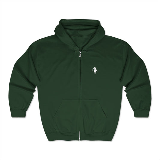 Forrest Green Logo Heavy Full Zip Hoodie