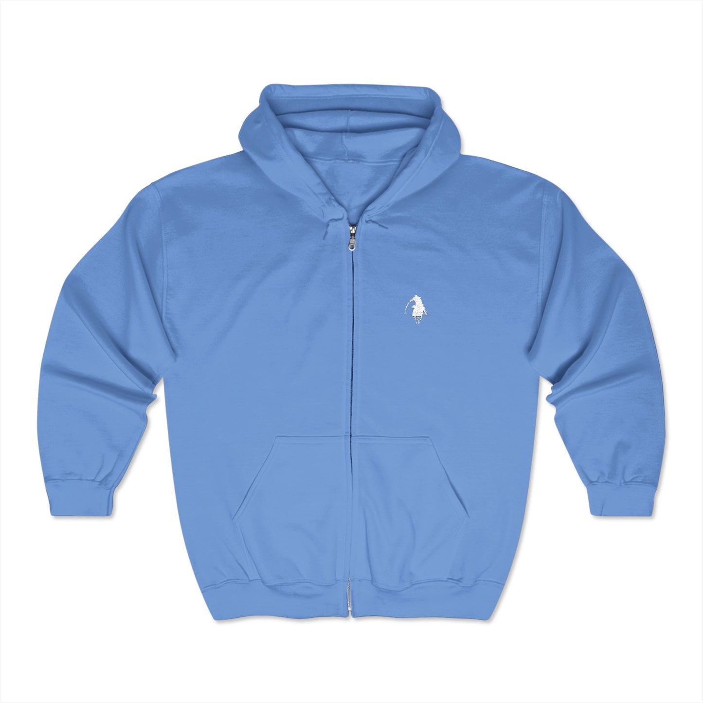 Baby Blue Logo Heavy Full Zip Hoodie