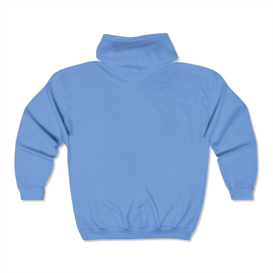 Baby Blue Logo Heavy Full Zip Hoodie