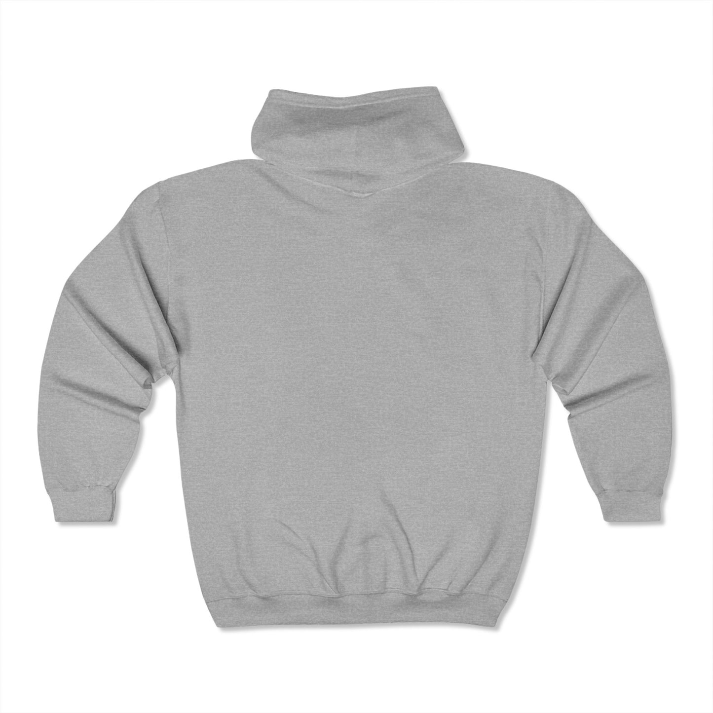 Washed Grey Logo Heavy Full Zip Hoodie