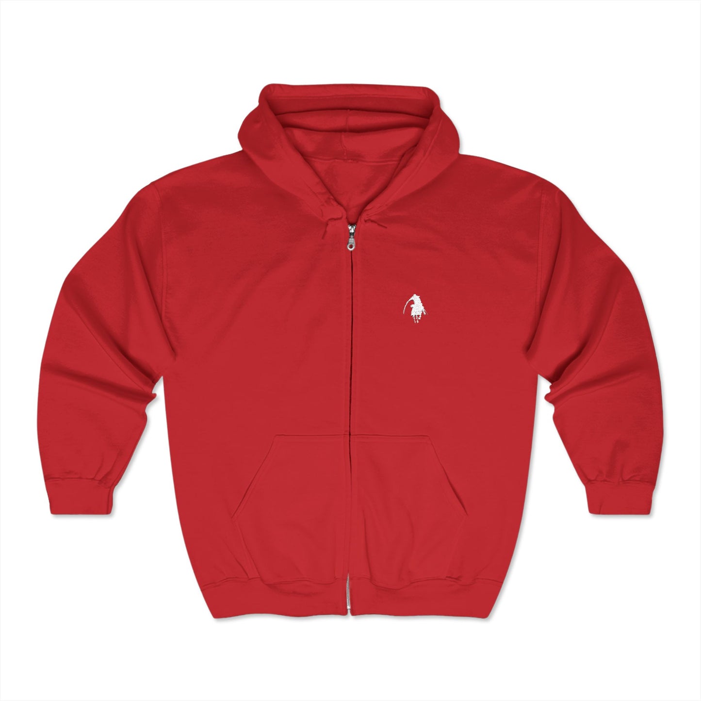 Red Logo Heavy Full Zip Hoodie